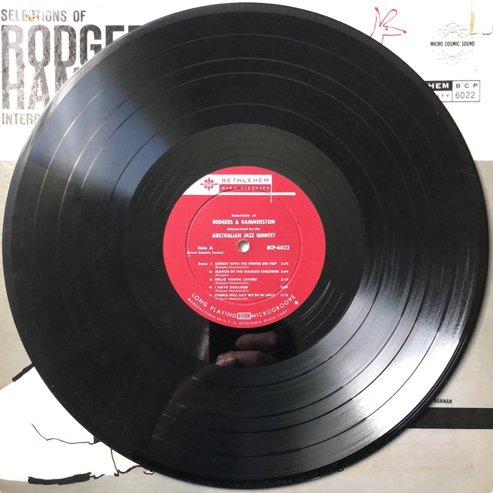 Australian Jazz Quintet Play Music of Rodgers  and Hammerstein Vinyl Lp '57